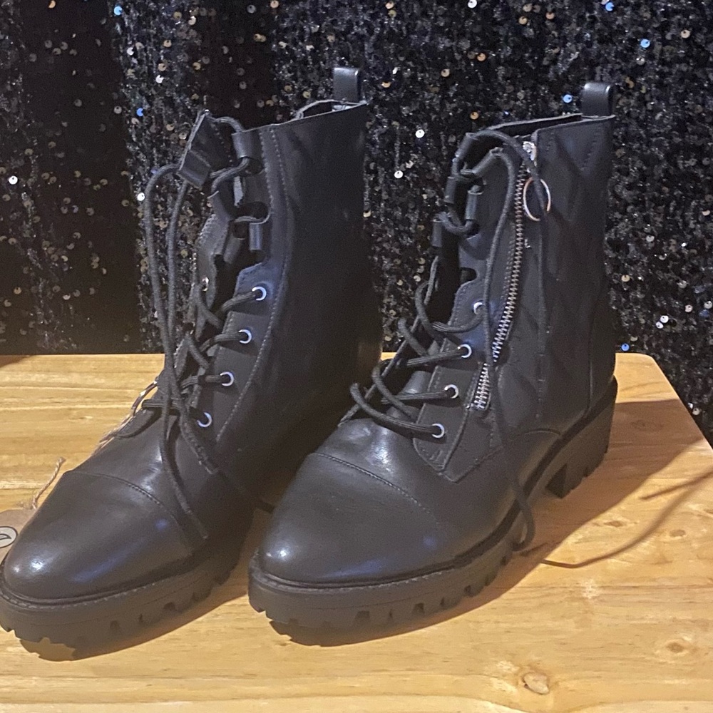 Design Lab Lord & Taylor Black Combat Boots